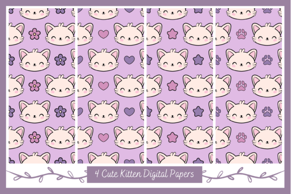 Download Cute Kawaii Kitty Cat Digital Paper - Kitty Collection
