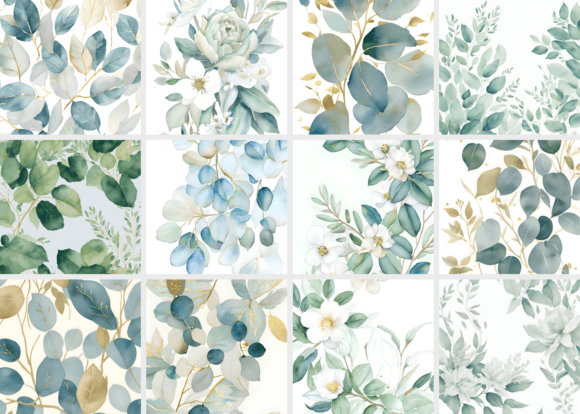 Download Watercolor Floral Eucalyptus Foliage - Premium Resources