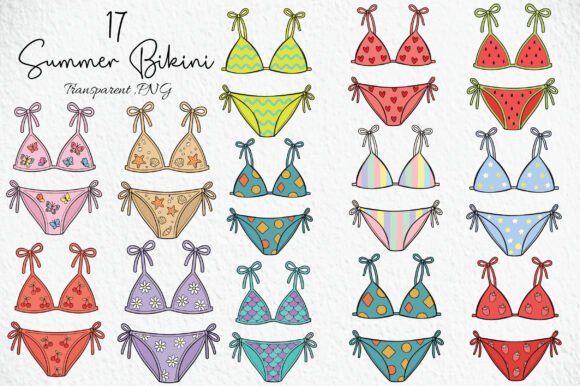 Download Cute Summer Bikini Clipart Bundle PNG - Cute summer Collection