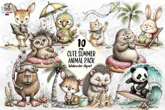 Download Cute Summer Animal Pack PNG - Cute summer Collection