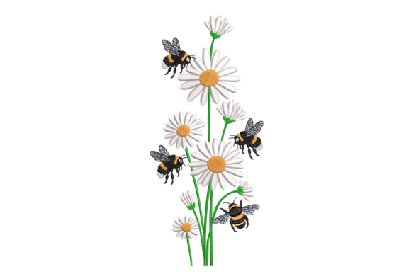 Download Buzzing Daisies – Floral Bee - Floral bee Collection