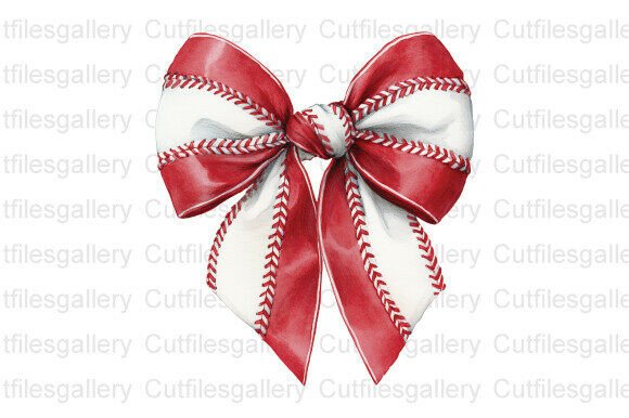 Download Red White Stitch Baseball Bow PNG - Baseball bow Collection