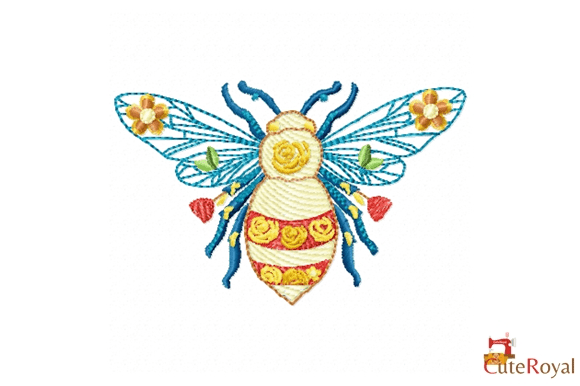 Download Royal Floral Bee – Machine Embroidery - Floral bee Collection
