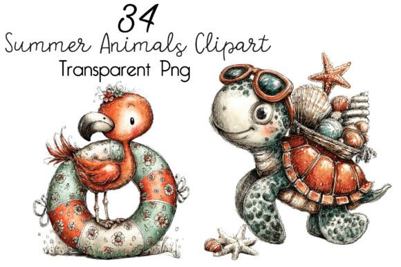 Download Cute Summer Animals Clipart - Cute summer Collection