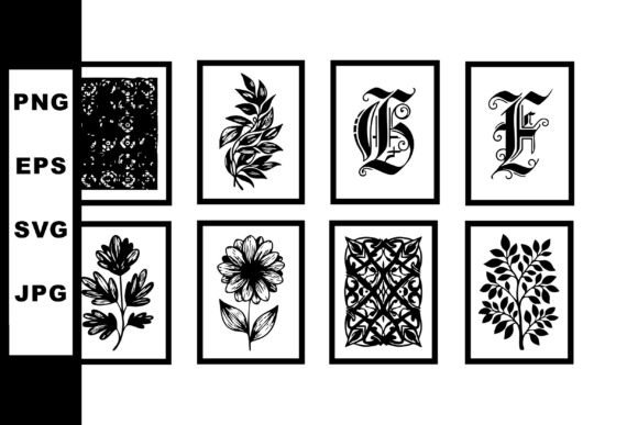 Download Black and White Vintage Botanical and Fl - Premium Bundle
