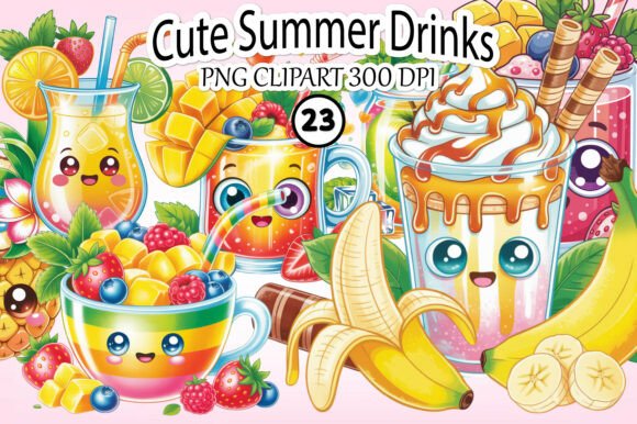Download Cute Summer Drinks Clipart Bundle - Cute summer Collection