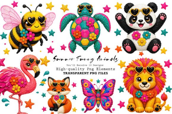 Download Cute Summer Animal Clipart Bundle - Cute summer Collection